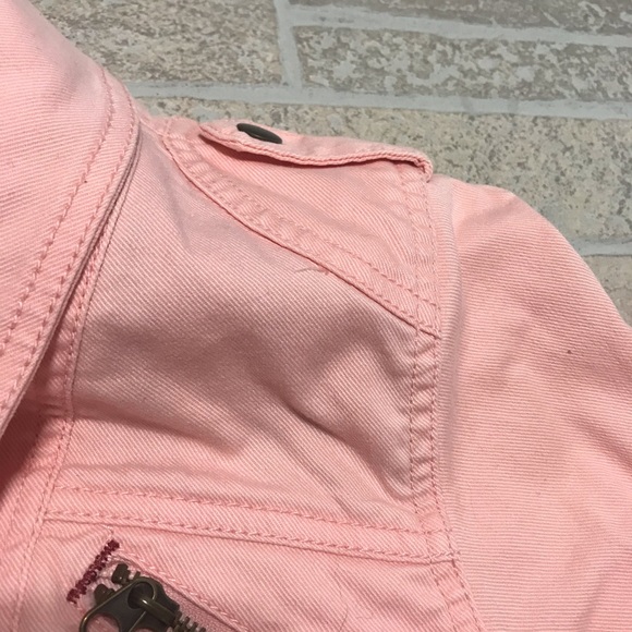 Sanctuary pink denim jacket large zipper - Picture 5 of 6